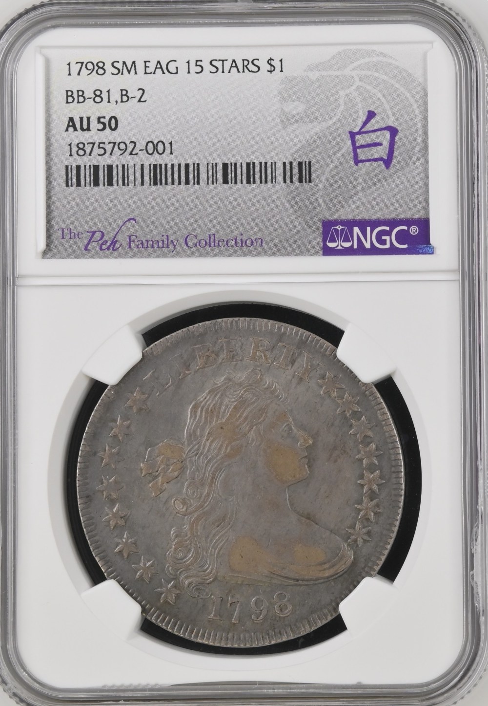 1798-$1-Draped-Bust-Small-Eagle-Reverse-15-Stars-BB-81,-B-2